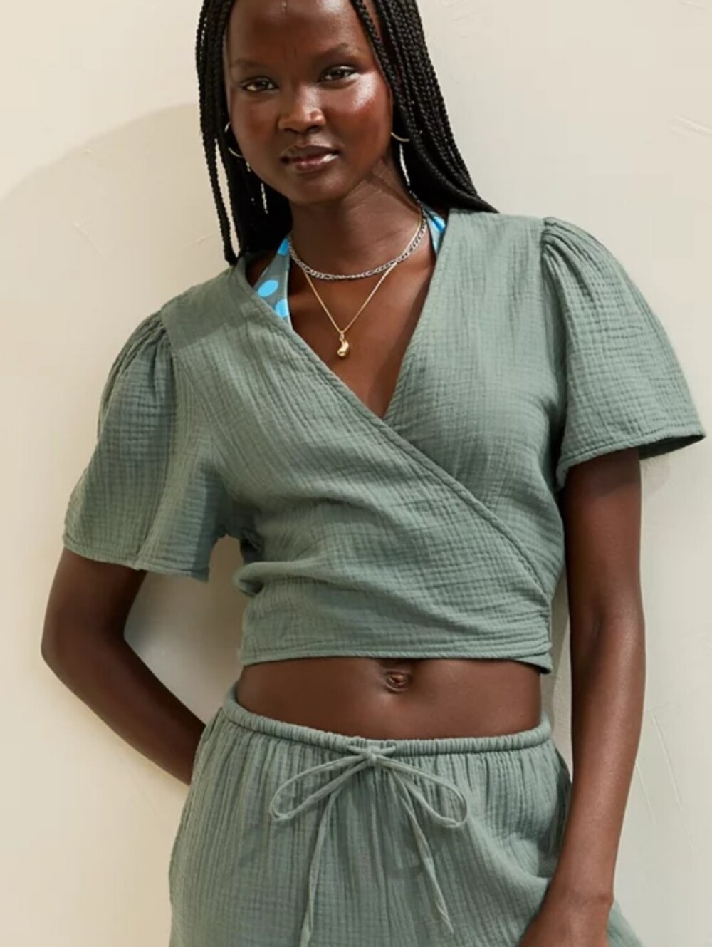 NWT Aerie Day-Off Wrap Top